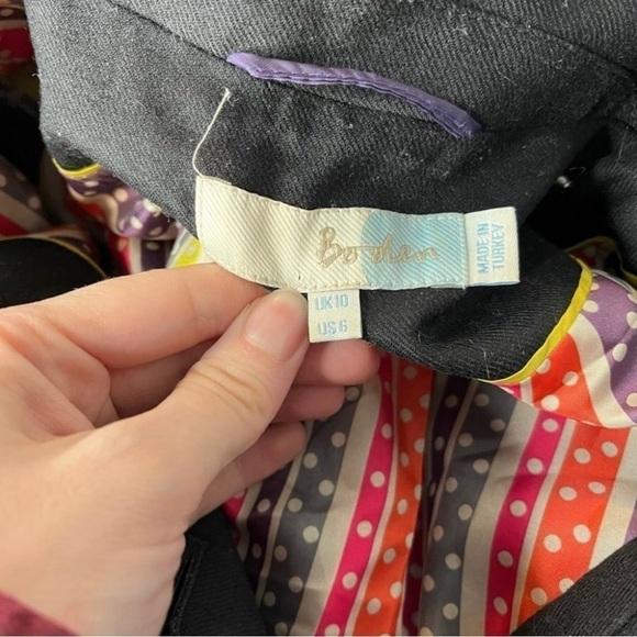 Boden Black Blazer Size 6 Career Wool Blend Two Button Classic - Picture 5 of 6